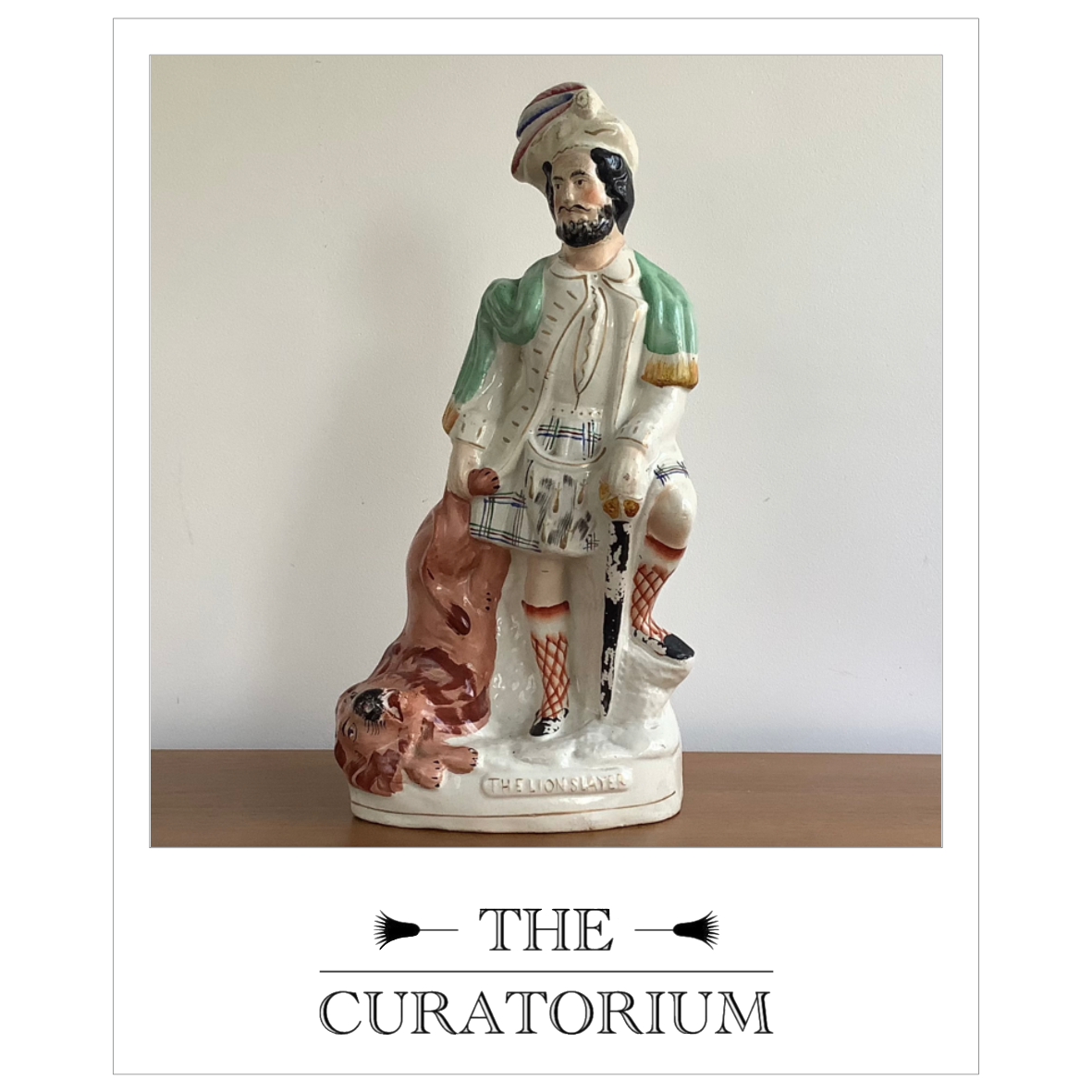 Staffordshire pottery flatback figure of The Lion Slayer, late 19th century