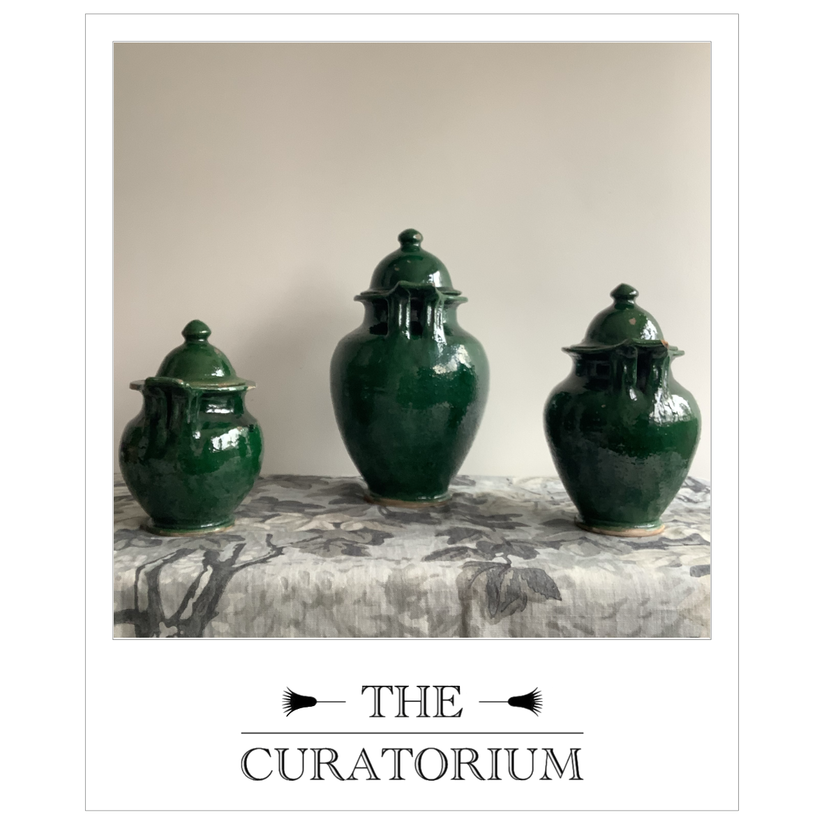 Three green-glazed kraters, Southern Italy, circa mid-20th century