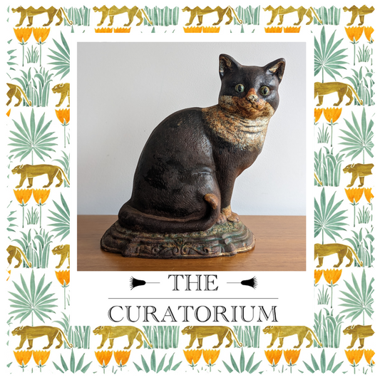 American cast iron door stopper in form of a cat, early 20th century