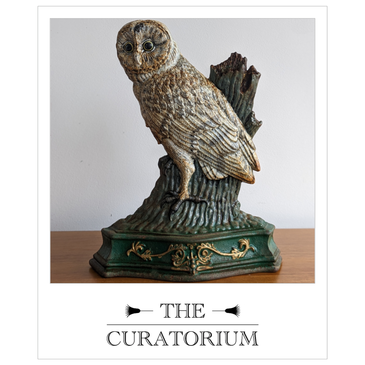 American cast iron door stopper in the form of an owl, early 20th century
