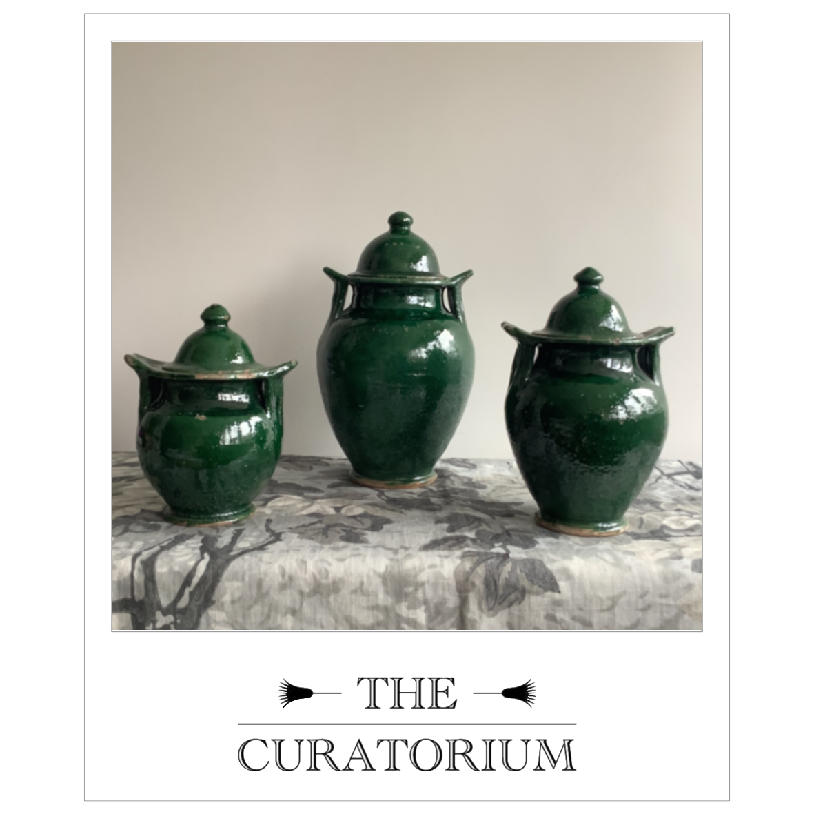 Three green-glazed kraters, Southern Italy, circa mid-20th century