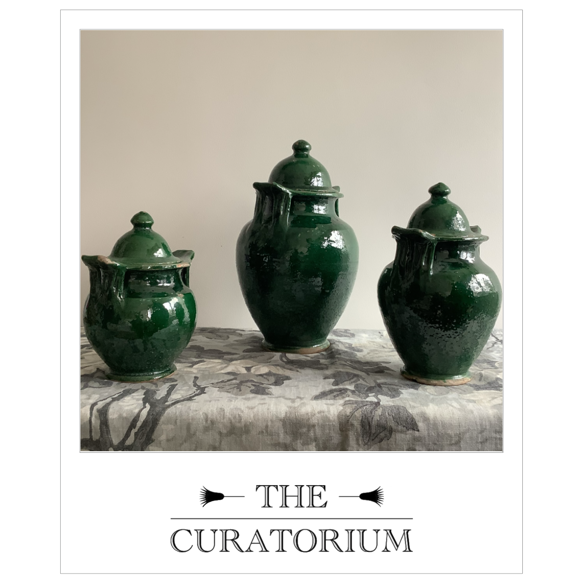 Three green-glazed kraters, Southern Italy, circa mid-20th century